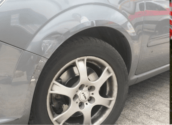 Detailaufnahme einer Fahrzeugreparatur